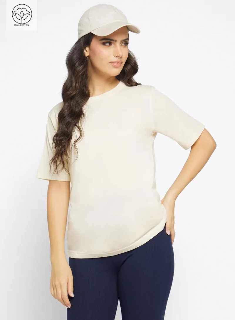 Ginger Basics Cotton Oversize Crew Neck T-shirt