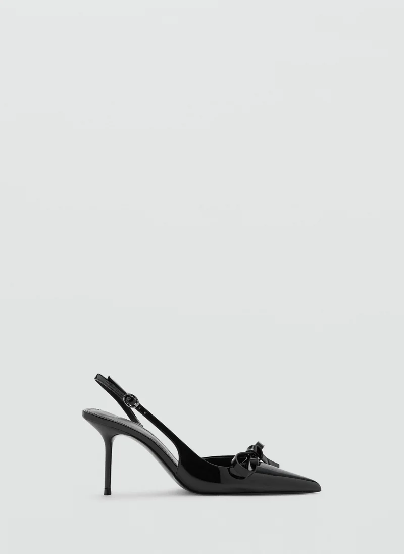 مانجو Patent Leather Bow High Heel Shoe