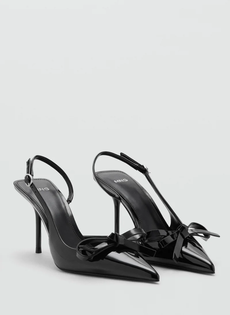 مانجو Patent Leather Bow High Heel Shoe