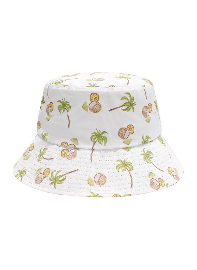 ZLYC Unisex Cute Print Bucket Hat Summer Travel Fisherman Cap for Women Men Teens (Coconut White)  - Image 3