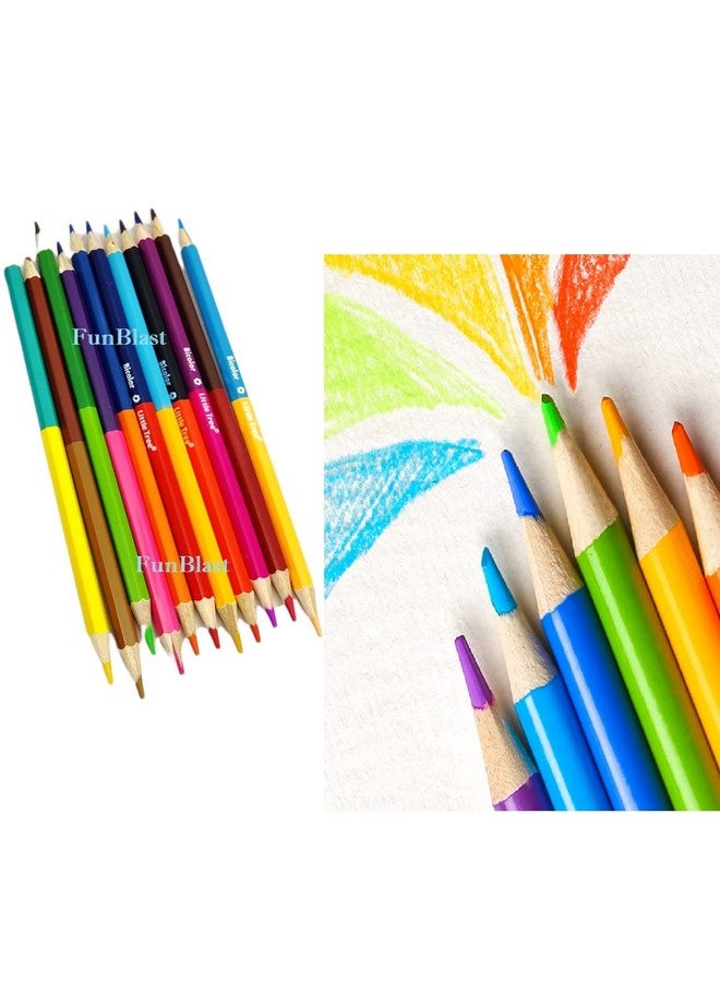 FunBlast Colour Pencil Set For Kids Double Sided 12 Pcs Colouring Pencils,Pencil Color For Artist,Beginners&Stationary Gift For Kids,Drawing Colours For Kids (24 Shades),Multicolor - Image 2