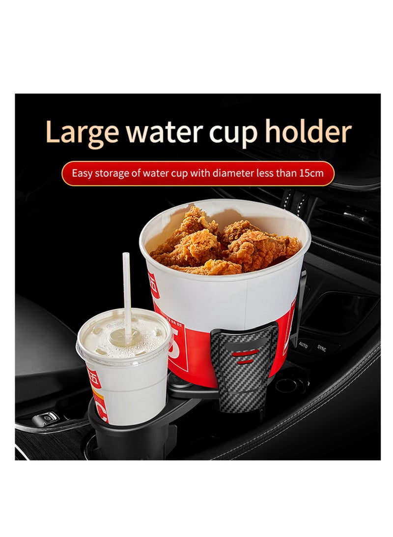 نوفولان محول توسيع حامل أكواب السيارة، حامل أكواب مياه مثبت في السيارة، حامل أكواب عالمي للسيارة، حامل مشروبات متعدد الوظائف 2 في 1 للسيارة مع قاعدة قابلة للتعديل تدور 360 درجة - Image 3