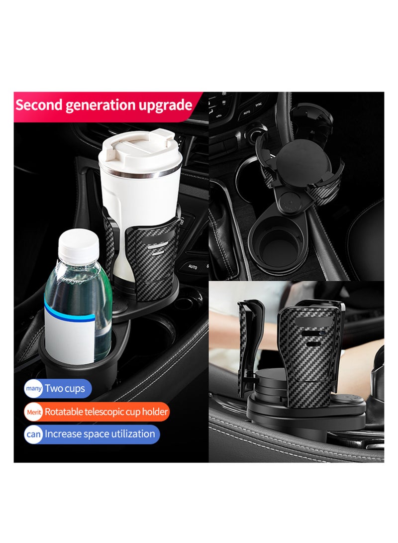 نوفولان محول توسيع حامل أكواب السيارة، حامل أكواب مياه مثبت في السيارة، حامل أكواب عالمي للسيارة، حامل مشروبات متعدد الوظائف 2 في 1 للسيارة مع قاعدة قابلة للتعديل تدور 360 درجة - Image 4