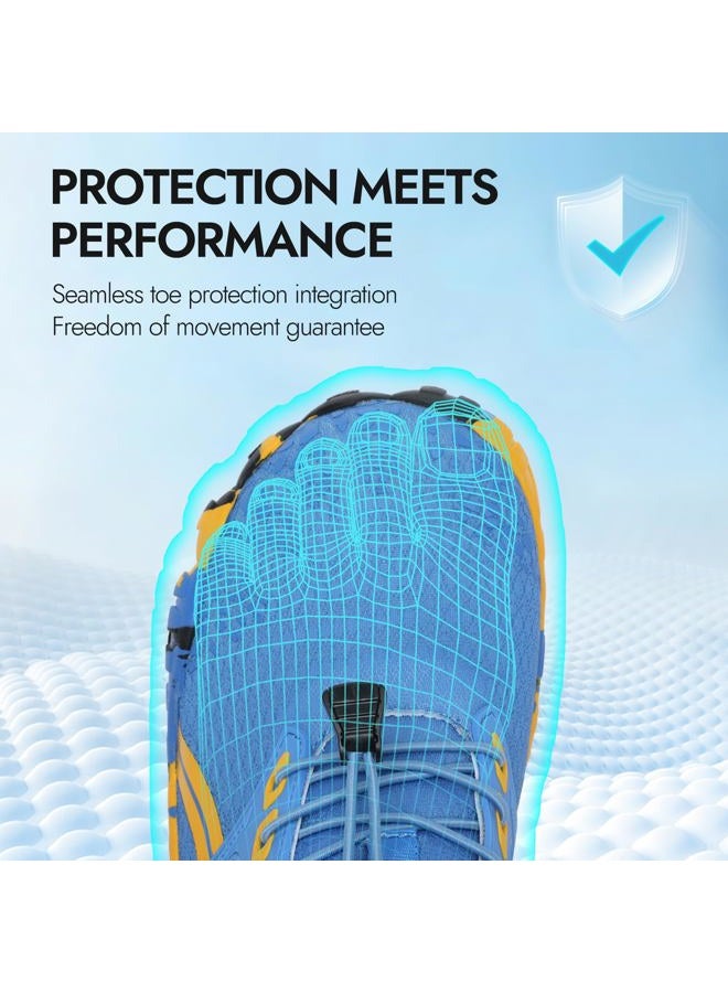 ATHMILE Water Shoes for Women Men Wide Toe Non-Slip Barefoot Aqua Beach Shoes Quick-Dry for Swimming Kayaking Lake Pool River Hiking Surfing Boating Fishing Diving Cruise Ship Essentials Blue, Blue, - Image 2