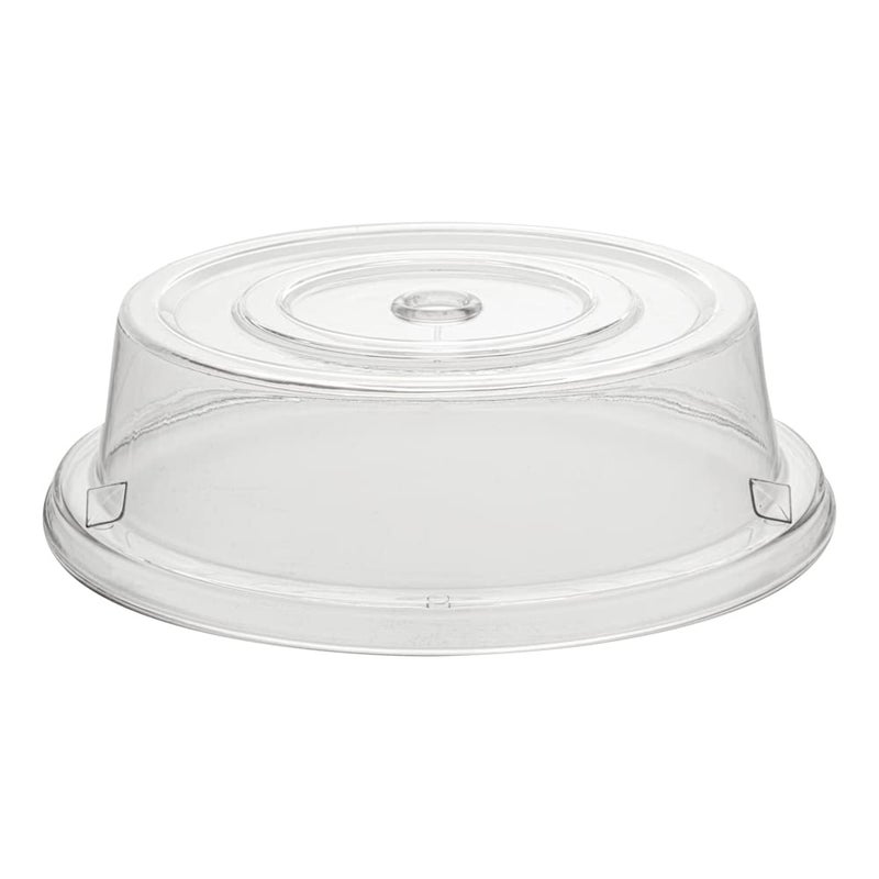 Restaurantware Cater Tek 10.2 Inch Polycarbonate Plate Cover 1 Shatterproof Dish Cover - Dishwashable Endures Up To 210F Clear Plastic Splatter Cover With Finger Hole For 10-Inch Plates - Image 2