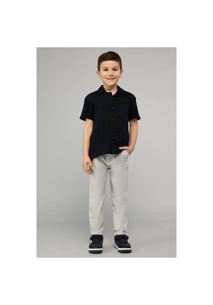 أر أند بي Solid Slim Fit Pants with Button Closure