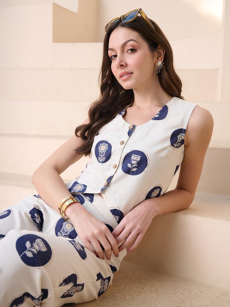 Stylum Women's Cotton Flex Botanical Printed Kurti Pant Set - Image 5