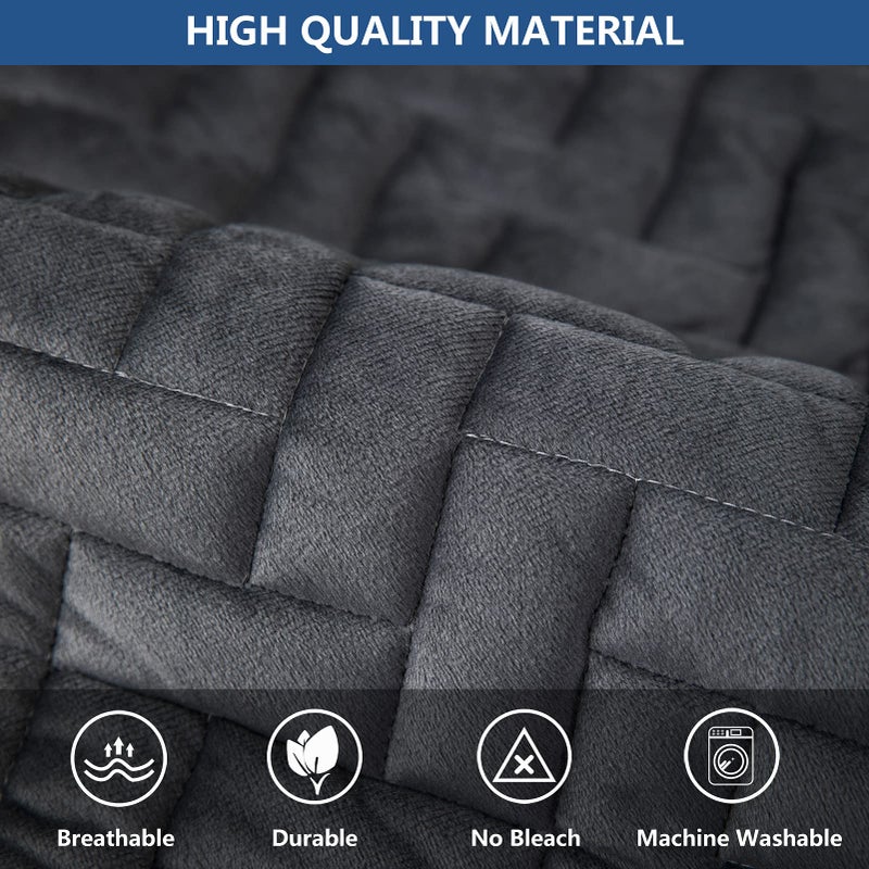 Eismodra Couch Cover,Sectional Couch Covers,Sofa Covers for 3 Cushion Couch,Anti-Slip Sofa Slipcovers for Dogs Cats Kids Loveseat Recliner L Shaped Armrest Backrest,Dark Gray 36''x63''(Only 1 Piece) - Image 3
