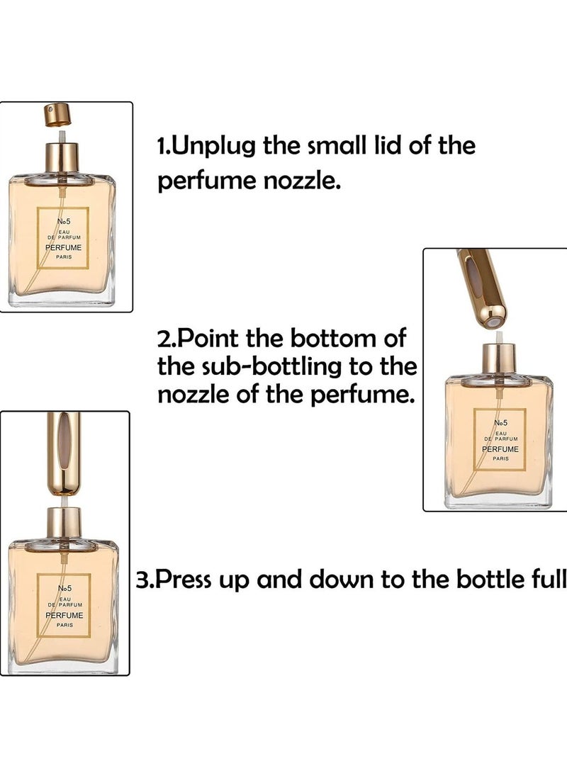 فيند عطر صغير محمول قابل لإعادة التعبئة ، زجاجة عطر بخاخة سعة 5 مل ، بخاخ عطر بخاخ عطري قابل لإعادة الملء ، علبة مضخة رائحة للسفر والخارج (عبوة من 3 قطع) بنفسجي ، وردي ، فضي - Image 5