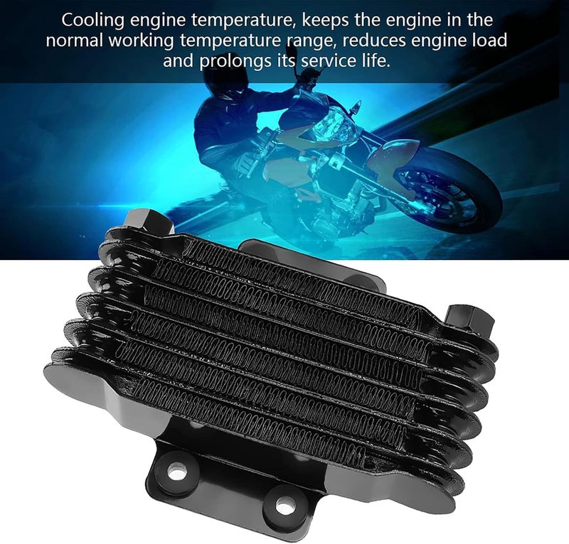 مبرد زيت ألومنيوم 85 مل، مناسب لـ 100CC 250CC ATV، نظام أداء مع خيط M12x1.25، يقلل (أسود) - Image 2
