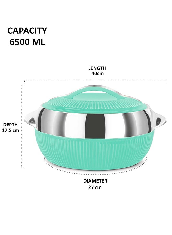 A TO Z Lavenna Feasta Large Insulated Hot Pot – 6500ml, Double-Walled Stainless Steel, PU Insulated Casserole, BPA-Free, Food Safe, Keeps Food Hot & Fresh for Hours, Easy Carry Handle, Elegant Design – Mint Green - Image 5
