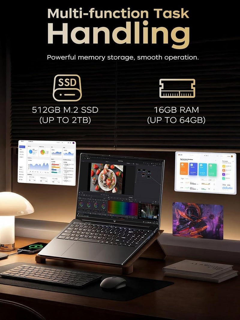 16" New Laptop Ryzen 3 4300U up to 3,7 GHz (Beat N95/N150/3500U/3200U) 16GB RAM 512GB SSD Expansión 2TB Laptop Computer, Windοws 11 Laptop, 1920P FHD Display, WiFi 6, USB3.2, Type_C - Image 3