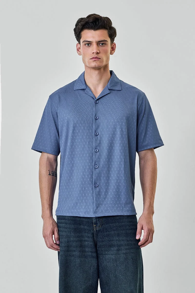 سنيتش قميص بياقة مستديرة وأكمام قصيرة مطاطي بقصة مريحة