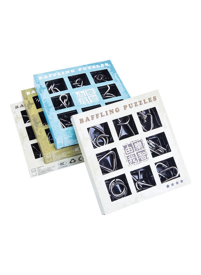 NIBEMINENT 9-Piece Metal Wire IQ Brain Teaser Puzzles Set - Image 4