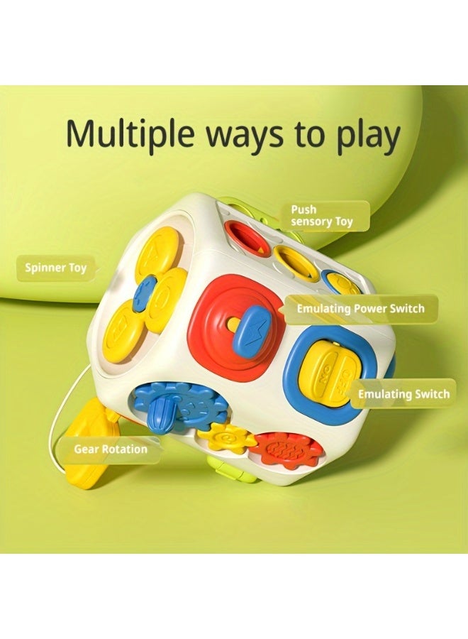 يونيكبيبي لعبة مكعب الأنشطة التعليمية للأطفال، لوحة حسية متعددة الوظائف، مكعب تفاعلي لتنمية المهارات الحركية الدقيقة، لعبة تعليمية آمنة وخفيفة مناسبة للسفر، بألوان متعددة - Image 3