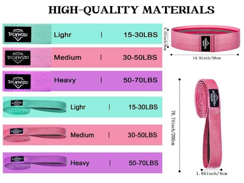 DICYWUDI Pilates Essentials Kit for Home Women, Pilates Equipment for Workouts, 6 Fabric Resistance Bands, 12 Inch Magic Circle Yoga Ring, Mini Exercise Ball, Great Exercise Equipment - Image 2
