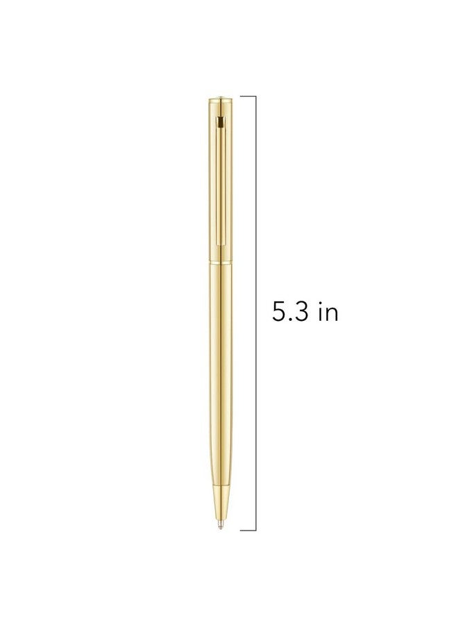 Unibene 6 Pack Gold Slim Ballpoint Pens Black Ink Medium Point(1 Mm), Nice Gift For Wedding Business Office Students Teachers Christmas - Image 3