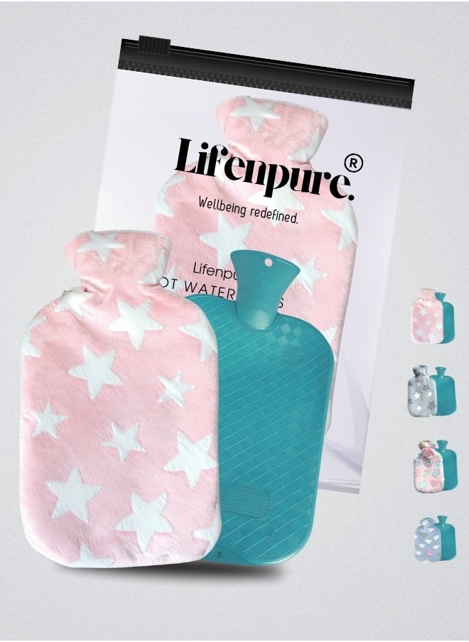 Lifenpure Lifenpure™ 2 Ltr Soft Hot Water Bag In Reusable Ziplock Clear Pouch Bag Classic Style For Body Shoulder Cramps Neck Pain Relief  - Image 1