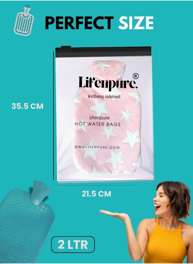 Lifenpure Lifenpure™ 2 Ltr Soft Hot Water Bag In Reusable Ziplock Clear Pouch Bag Classic Style For Body Shoulder Cramps Neck Pain Relief  - Image 4