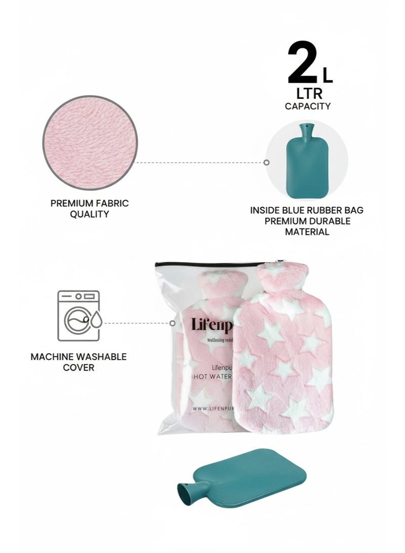 Lifenpure™ 2 Ltr Soft Hot Water Bag In Reusable Ziplock Clear Pouch Bag Classic Style For Body Shoulder Cramps Neck Pain Relief - Image 2