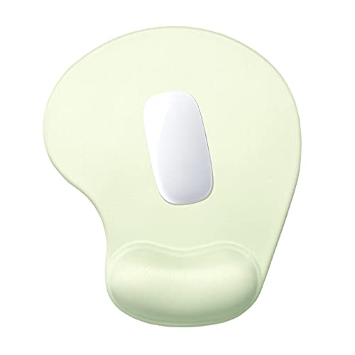 Hsurbtra Ergonomic Mouse Pad with Wrist Rest Support, Gel Mouse Pads with Non-Slip PU Base, Pain Relief Memory Foam Computer Mat, Cute Office Supplies Desk Decro Accessories, Lake Green - Image 1