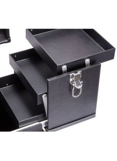 SUNRISE Professional 4 Wheels Rolling Makeup Cosmetic Train Case, Black  - Image 2