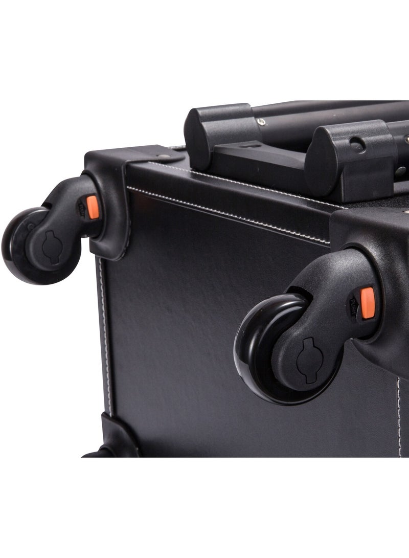 صن رايز حقيبة صن رايز بروفيشنال 4 عجلات متدحرجة للمكياج ومستحضرات التجميل ، أسود - Image 4