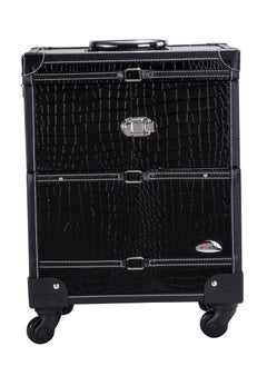 SUNRISE Professional 4 Wheels Rolling Makeup Cosmetic Train Case, Black  - Image 5