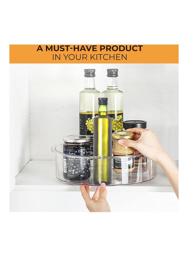 NIBEMINENT 2-Piece Lazy Susan Turntable Organizers Clear 30.5x9cm  - Image 2