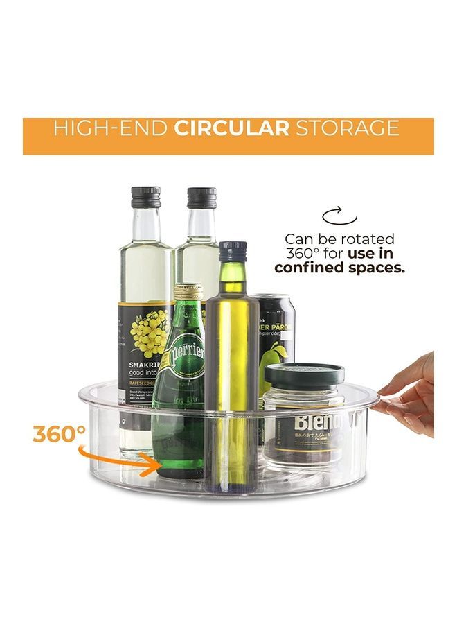 NIBEMINENT 2-Piece Lazy Susan Turntable Organizers Clear 30.5x9cm  - Image 5