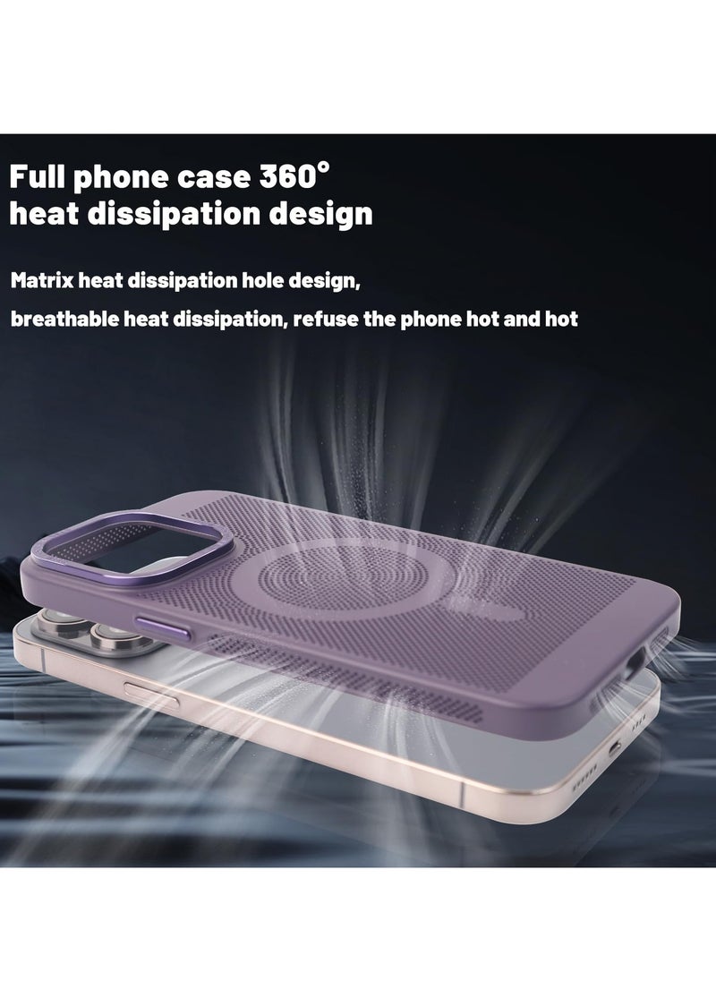 Generic - MagSafe Cooling Case for iPhone 14 Pro Max with Anti-Fingerprint and Breathable Design in Deep Purple - Image 1