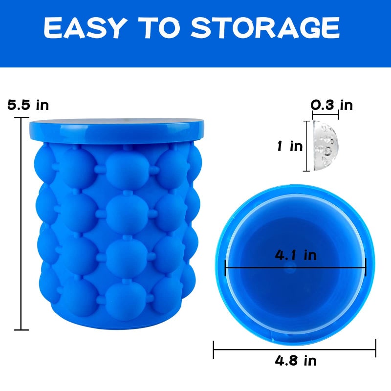 Aoutrow Ice Cube Mold, Silicone Ice Bucket Ice Cup with Lid (2 in 1), Press Type Easy-Release Ice Trays Ice Cube Maker for Frozen Cocktail, Whiskey, Beverages - Image 2