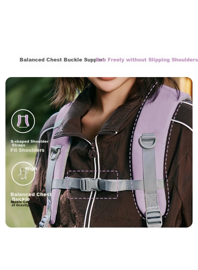 OIWAS Owas Saisuo Series Large Capacity Student Backpack Sold By Jd Women's And Men's Travel Backpack, Fashionable Shoulder Bag, Purple - Image 2