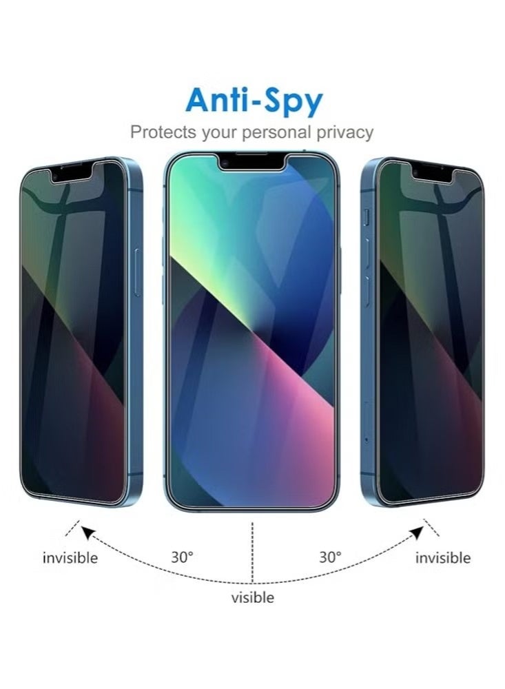 Privacy Screen Protector for iPhone 13/13 Pro, Tempered Glass Anti-Spy Film, 6.1 Inch - Image 3