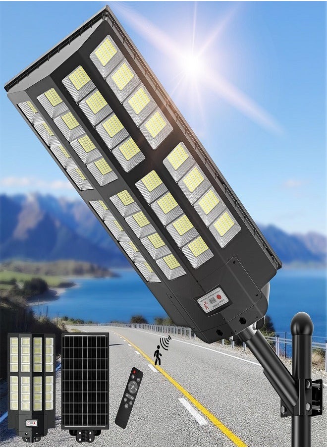 Sunbmebge 1200W Solar Street Lights Outdoor - Wide Angle Solar Lights Outdoor Dusk to Dawn, Commercial Solar Parking Lot Lights Motion Sensor, 7000K LED Solar Flood Lights IP66 Waterproof with Remote Control  - Image 1