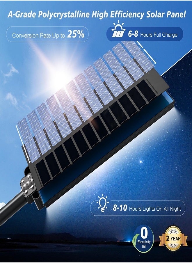 Sunbmebge 1200W Solar Street Lights Outdoor - Wide Angle Solar Lights Outdoor Dusk to Dawn, Commercial Solar Parking Lot Lights Motion Sensor, 7000K LED Solar Flood Lights IP66 Waterproof with Remote Control  - Image 4