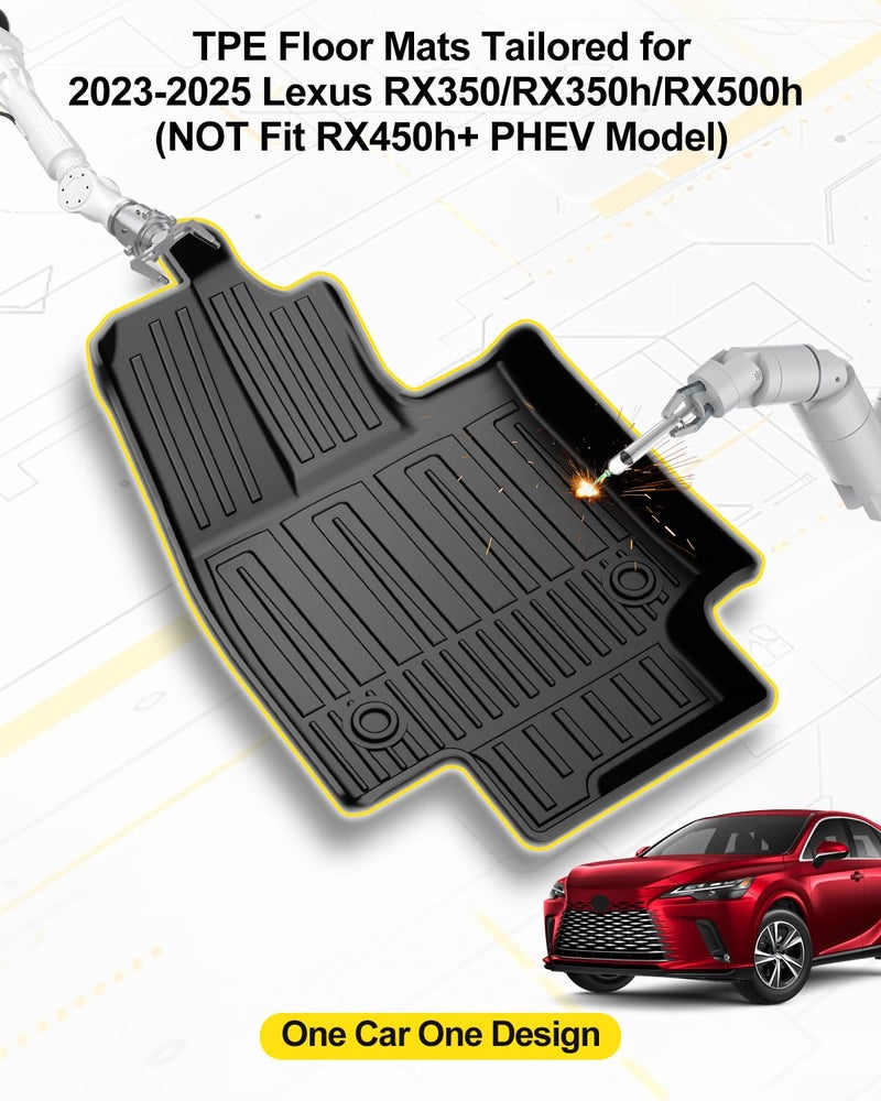IKABEVEM Custom Fit Floor Mats & Cargo Liner for Lexus RX350/RX350h/RX500h 2023-2026 (Excludes RX450h+ PHEV), Heavy Duty TPE All-Weather Trunk Mat - Image 2