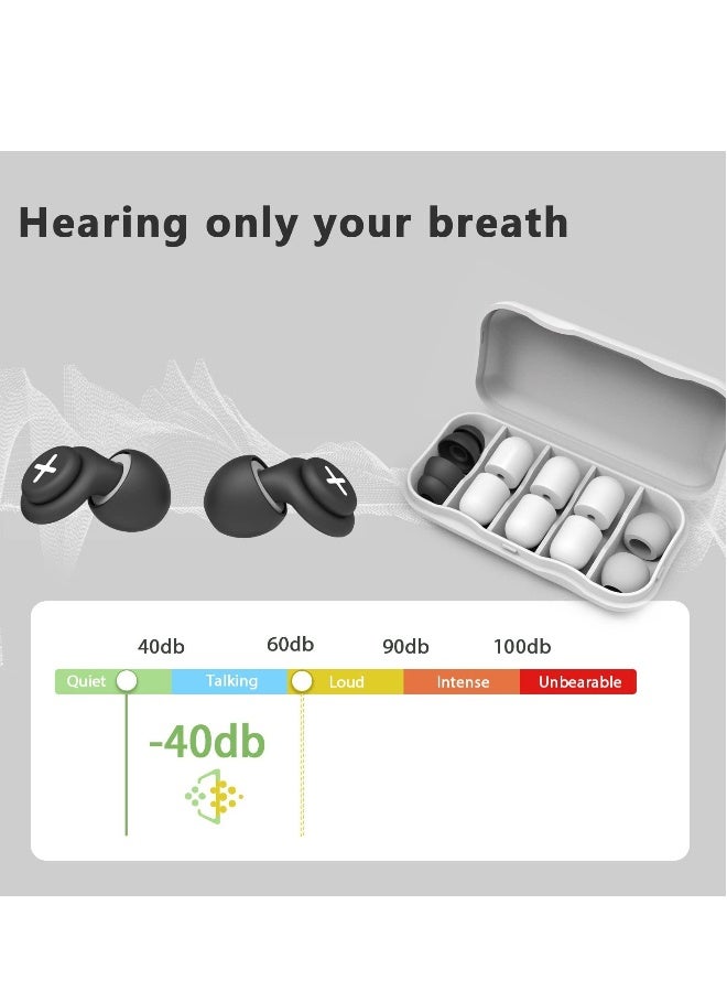 Generic Noise Reduction Ear Plugs-40 dB Noise Cancelling Reusable Hearing Protection in Flexible Silicone for Sleeping, Traveling, Concerts, Work & Swimming,3 Wearing Styles, Black  - Image 4