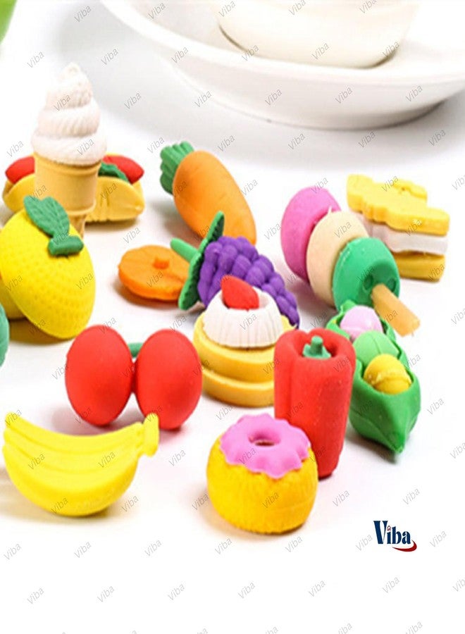 VIBA® Fruit Eraser Set for Kids (Pack of 4) | Cute Fruit Shaped Mini Erasers | Colorful Stationery for School, Return Gifts, Party Favors | Small Cartoon Erasers (Size 3cm) - Image 3