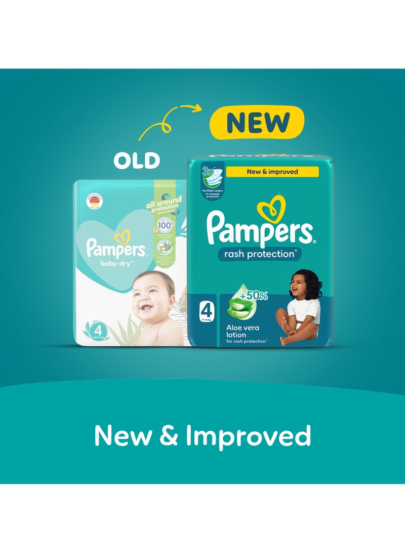 Pampers Rash Protection Taped Diapers Size 4 9-14kg Aloe Vera Lotion For Rash Protection - Image 2