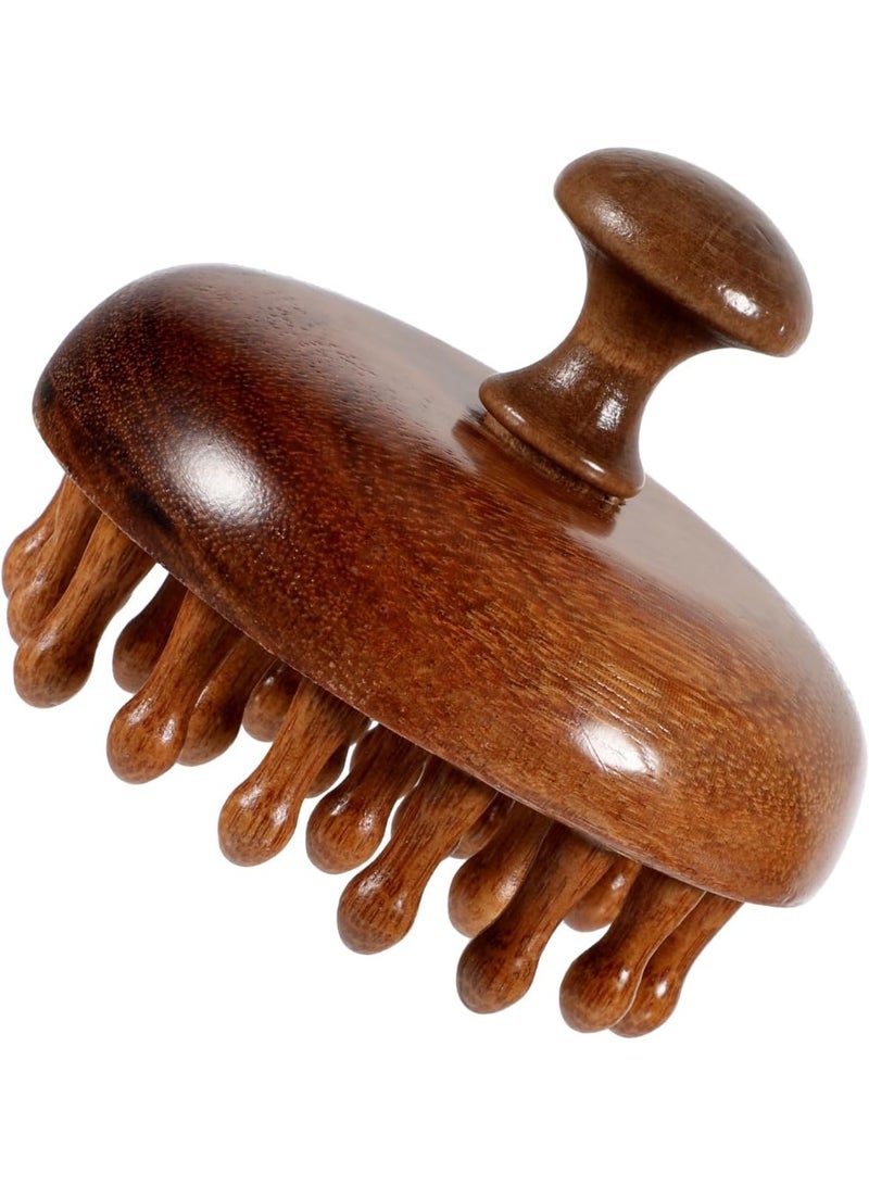 Sunspire Wooden scalp massager, handheld head massage brush, comb made of natural sandalwood, massage hair care tool to relax and promote blood circulation, suitable for body soothing and promoting hair growth. - Image 1