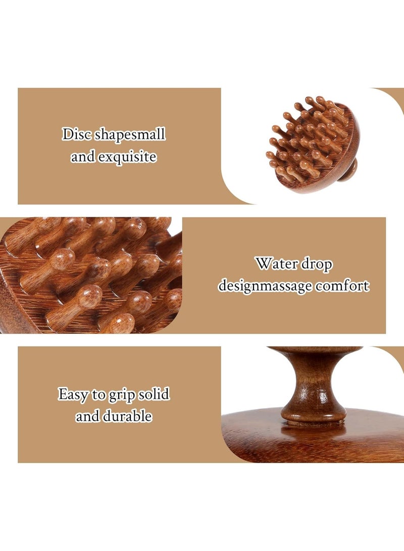 Sunspire Wooden scalp massager, handheld head massage brush, comb made of natural sandalwood, massage hair care tool to relax and promote blood circulation, suitable for body soothing and promoting hair growth. - Image 3
