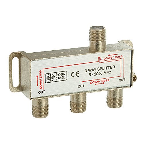 Cmple - 3 Way F-Type Splitter 2050MHz F Female to Female Coaxial Cable Distributor 2.05GHz Three Way Coax Antenna Сombiner Splitter for RG6, RG59, TV, Satellite, Modem - Image 1
