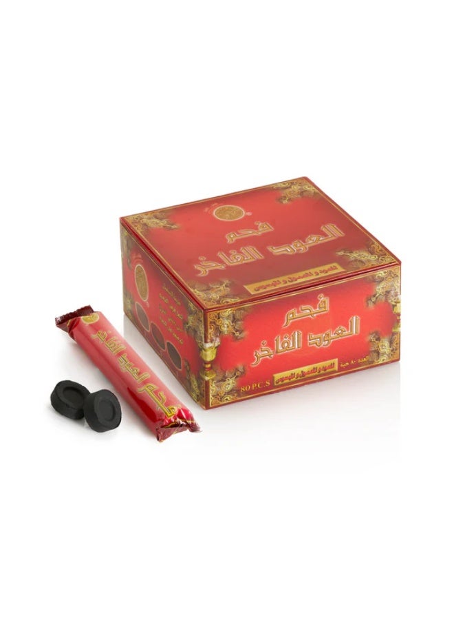Sedr Al-Khaleej Perfumes Luxury Oud Charcoal  33 mm x 80 Pcs | Aroma Lasts All Day Long - Perfect for Prayers, Namaz, Ramadan & Eid Gifts, Ceremonies, Meditation & Room Perfuming Oud Charcoal 80Pcs - Image 1