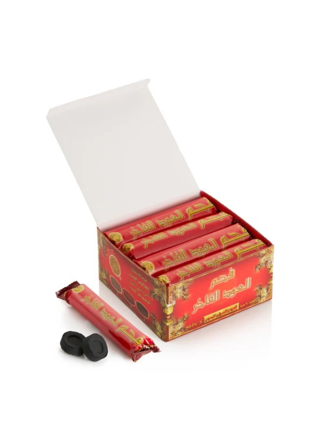 Sedr Al-Khaleej Perfumes Luxury Oud Charcoal  33 mm x 80 Pcs | Aroma Lasts All Day Long - Perfect for Prayers, Namaz, Ramadan & Eid Gifts, Ceremonies, Meditation & Room Perfuming Oud Charcoal 80Pcs - Image 2