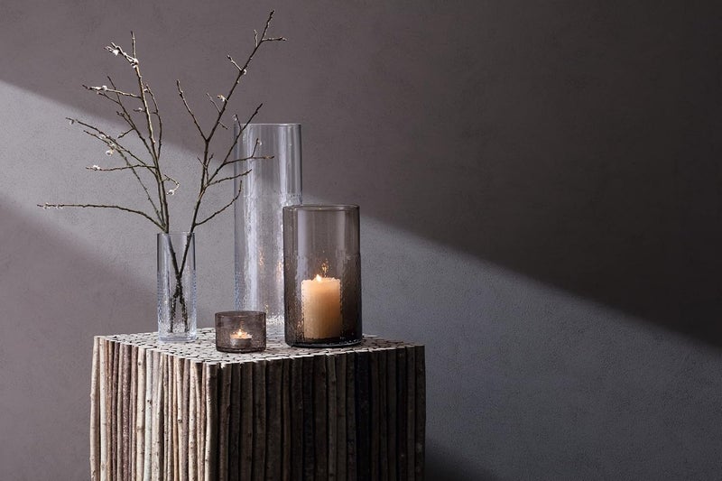 LSA Wicker Vase H40cm Clear Glass Cylinder Vase | Handmade Poland - Image 4