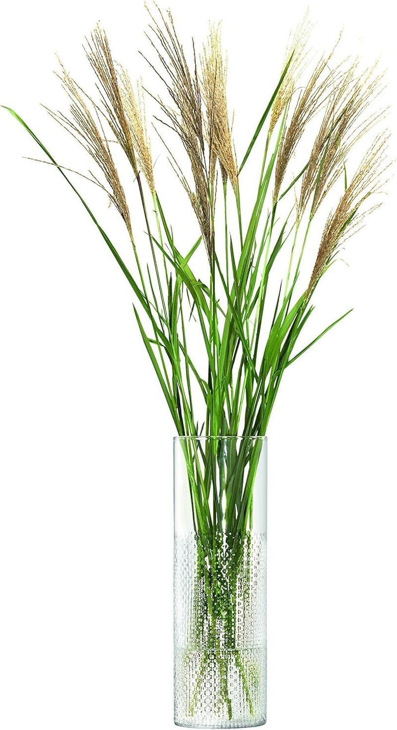 LSA Wicker Vase H40cm Clear Glass Cylinder Vase | Handmade Poland - Image 3