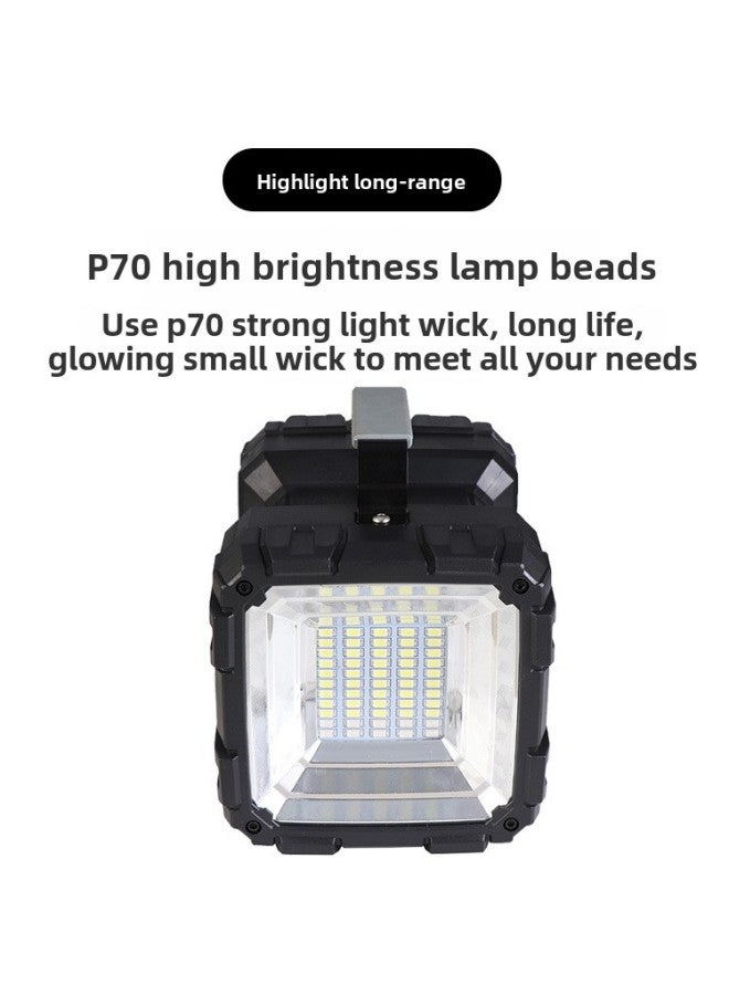 LED Multifunctional Portable Lamp Large Floodlight P90 Long-range Double-headed Lamp With Camping Lamp Rechargeable Searchlight-Color:W845 P50 Set built-in Battery】 - Image 4