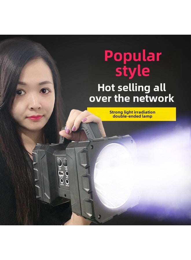 LED Multifunctional Portable Lamp Large Floodlight P90 Long-range Double-headed Lamp With Camping Lamp Rechargeable Searchlight-Color:W845 P50 Set built-in Battery】 - Image 2