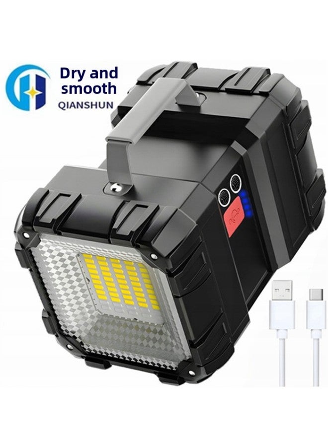 LED Multifunctional Portable Lamp Large Floodlight P90 Long-range Double-headed Lamp With Camping Lamp Rechargeable Searchlight-Color:W845 P50 Set built-in Battery】 - Image 1